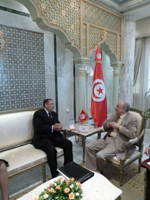 Youssef Amrani\'s meeting with Tunisian Minister for Foreign Affairs, M. Mouldfi Keffi
