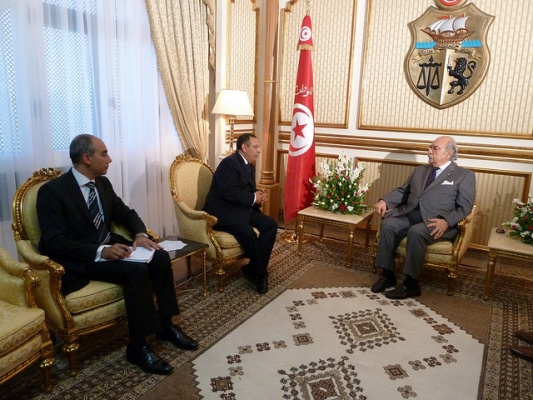 Tunisian President, M. Fouad Mebazaa, receives Youssef Amrani