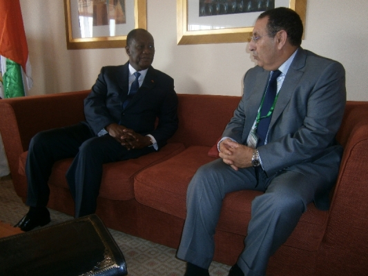 M.Youssef Amrani avec le Président de la République de Côte d\'Ivoire,Alassane Ouattara.